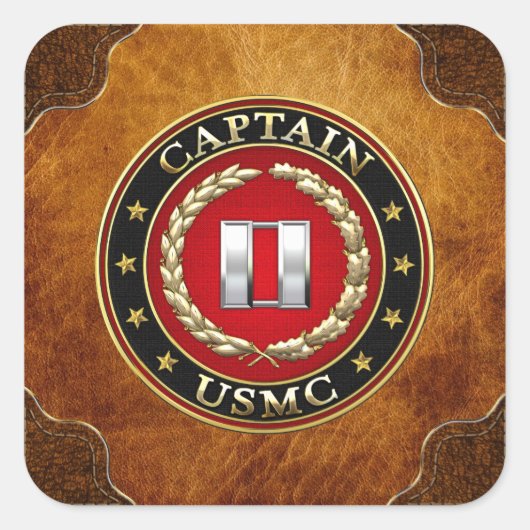 Sticker Carré USMC Capt [3D] (Devant)