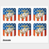 Sticker Carré USMC Eagle, Globe & Ancre (EGA) [3D] (Feuille)