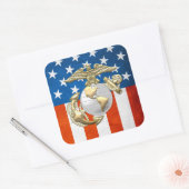 Sticker Carré USMC Eagle, Globe & Ancre (EGA) [3D] (Enveloppe)