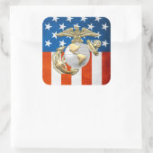 Sticker Carré USMC Eagle, Globe & Ancre (EGA) [3D] (Sac)