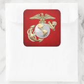 Sticker Carré USMC Eagle, Globe & Ancre (EGA) [3D] (Sac)