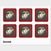Sticker Carré USMC Eagle, Globe & Ancre (EGA) [3D] (Feuille)