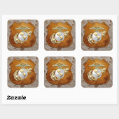 Sticker Carré USMC Eagle, Globe & Ancre (EGA) [3D] (Feuille)