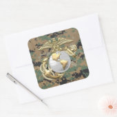 Sticker Carré Usmc Eagle, globe et Ancre (EGA) [3D] (Enveloppe)