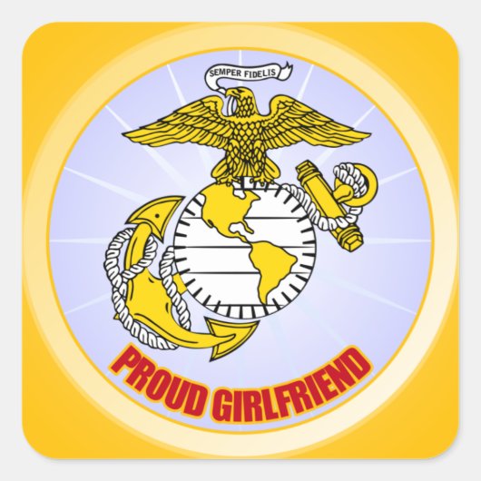 Sticker Carré USMC Fière amie (Devant)