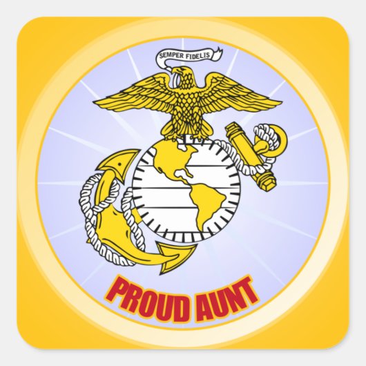 Sticker Carré USMC Fière Tante (Devant)