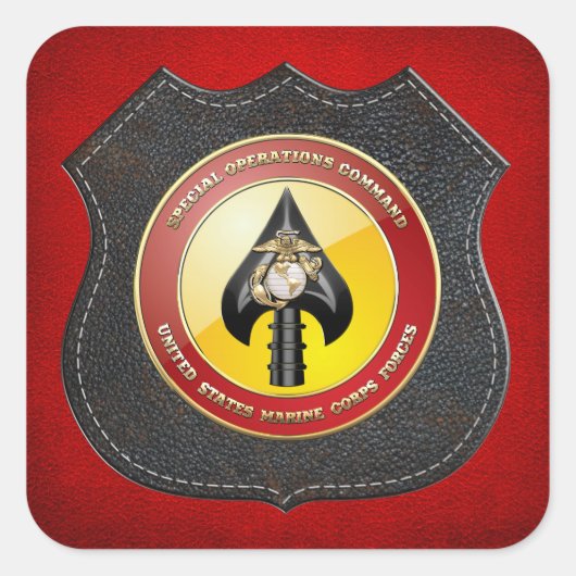 Sticker Carré USMC Opérations spéciales (MARSOC) [3D] (Devant)