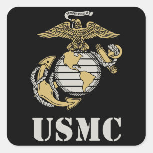 Sticker Carré Usmc [pochoir]