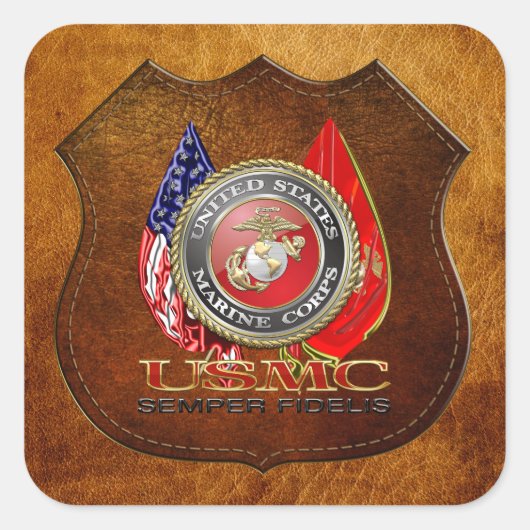Sticker Carré USMC Semper Fi [édition spéciale] [3D] (Devant)