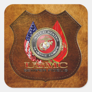 Sticker Carré USMC Semper Fi [édition spéciale] [3D]