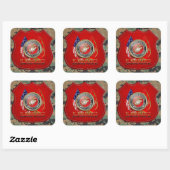 Sticker Carré USMC Semper Fi [édition spéciale] [3D] (Feuille)