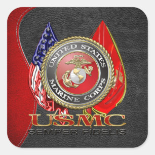 Sticker Carré USMC Semper Fi [édition spéciale] [3D]