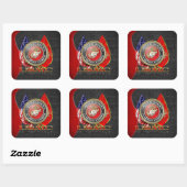 Sticker Carré USMC Semper Fi [édition spéciale] [3D] (Feuille)