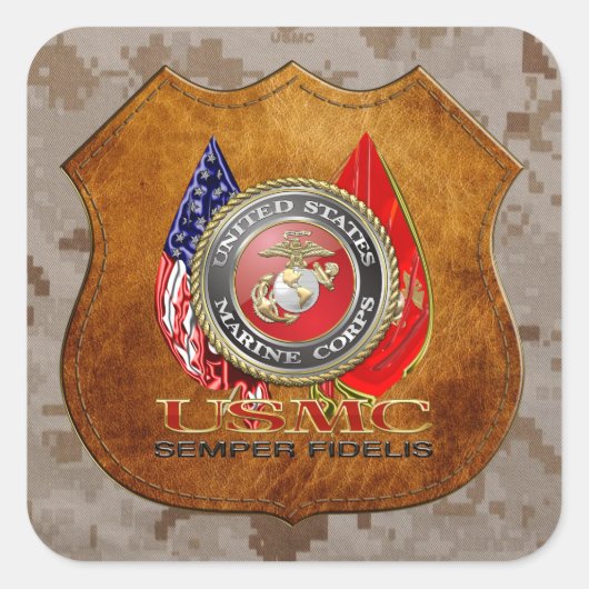 Sticker Carré Usmc Semper fi [Edition spéciale] [3D] (Devant)