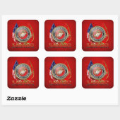 Sticker Carré USMC Semper Fi [édition spéciale] [3D] (Feuille)
