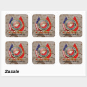 Sticker Carré USMC Semper Fi [édition spéciale] [3D] (Feuille)