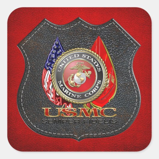 Sticker Carré USMC Semper Fi [édition spéciale] [3D] (Devant)
