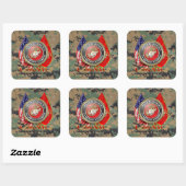 Sticker Carré USMC Semper Fi [édition spéciale] [3D] (Feuille)