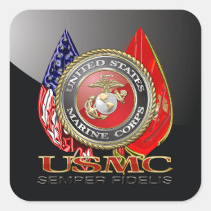 Sticker Carré USMC Semper Fi [édition spéciale] [3D]