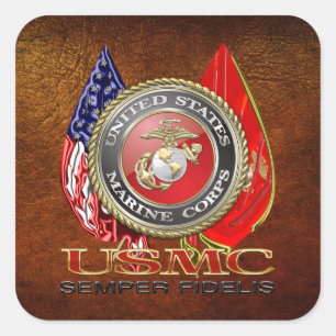 Sticker Carré USMC Semper Fi [édition spéciale] [3D]