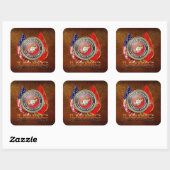 Sticker Carré USMC Semper Fi [édition spéciale] [3D] (Feuille)