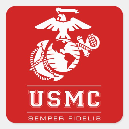 Sticker Carré USMC Semper Fidelis [Semper Fi] (Devant)