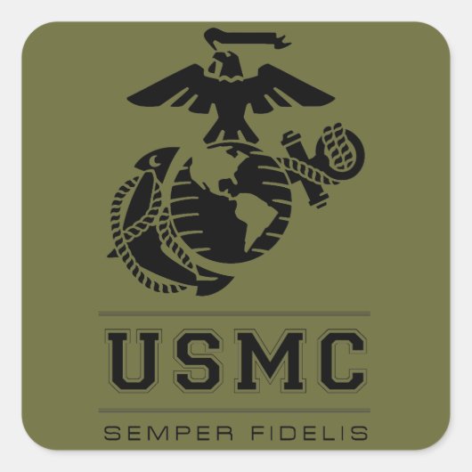 Sticker Carré USMC Semper Fidelis [Semper Fi] (Devant)