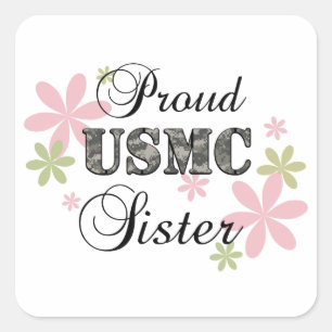 Sticker Carré USMC Sister [fl camo]