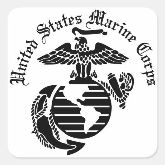 Sticker Carré USMC United States Marine Corps (Devant)