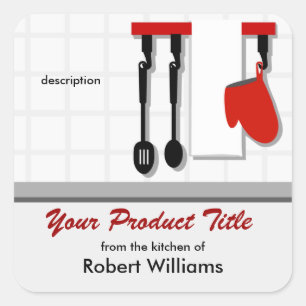 Sticker Carré Ustensiles de cuisine du chef
