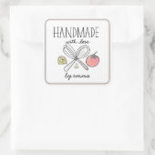 Sticker Carré Ustensiles faits avec amour Ingrédients (Sac)