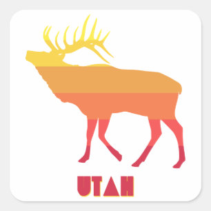 Sticker Carré Utah Elk