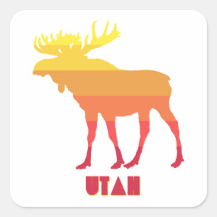 Sticker Carré Utah Moose