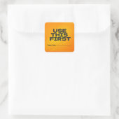 Sticker Carré Utiliser cette première date (Sac)