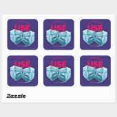 Sticker Carré Utiliser des masques dans les espaces communs (Feuille)