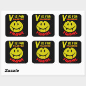 Sticker Carré V IS FOR VAMPIRE drôle valentine idée cadeau (Feuille)