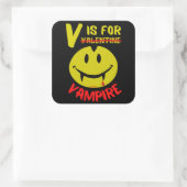 Sticker Carré V IS FOR VAMPIRE drôle valentine idée cadeau (Sac)