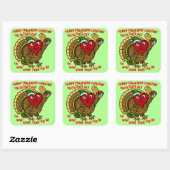 Sticker Carré Vacances amusantes Drunk Turkey Heart (Feuille)
