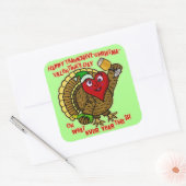 Sticker Carré Vacances amusantes Drunk Turkey Heart (Enveloppe)