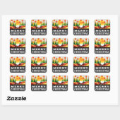 Sticker Carré Vacances dans les Pins ! (Feuille)