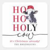 Sticker Carré Vacances de Noël de la vache sacrée (Devant)