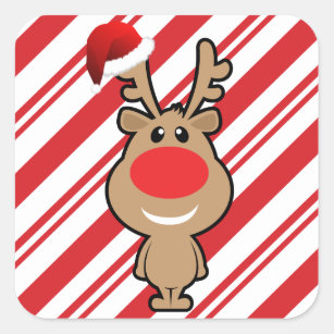 Sticker Carré Vacances de Noël drôle père Noël