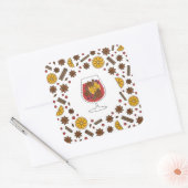 Sticker Carré Vacances de Noël vin roux épices (Enveloppe)