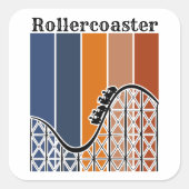 Sticker Carré Vacances d'été à cheval Rollercoaster Retro (Devant)