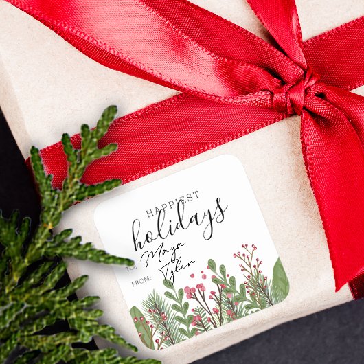 Sticker Carré Vacances d'hiver - De et vers