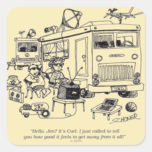 Sticker Carré Vacances en famille (Devant)