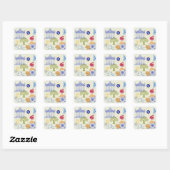 Sticker Carré Vacances en Grèce Minimalisme (Feuille)