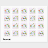 Sticker Carré Vacances Pâques Bunny (Feuille)