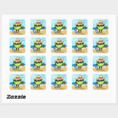 Sticker Carré Vacances | Vacances (Feuille)