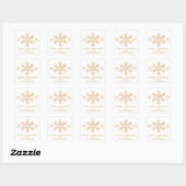 Sticker Carré Vacances White & Gold Foil Noël Snowflake (Feuille)